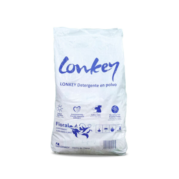 detergente en polvo aroma floral Lonkey biodegradable